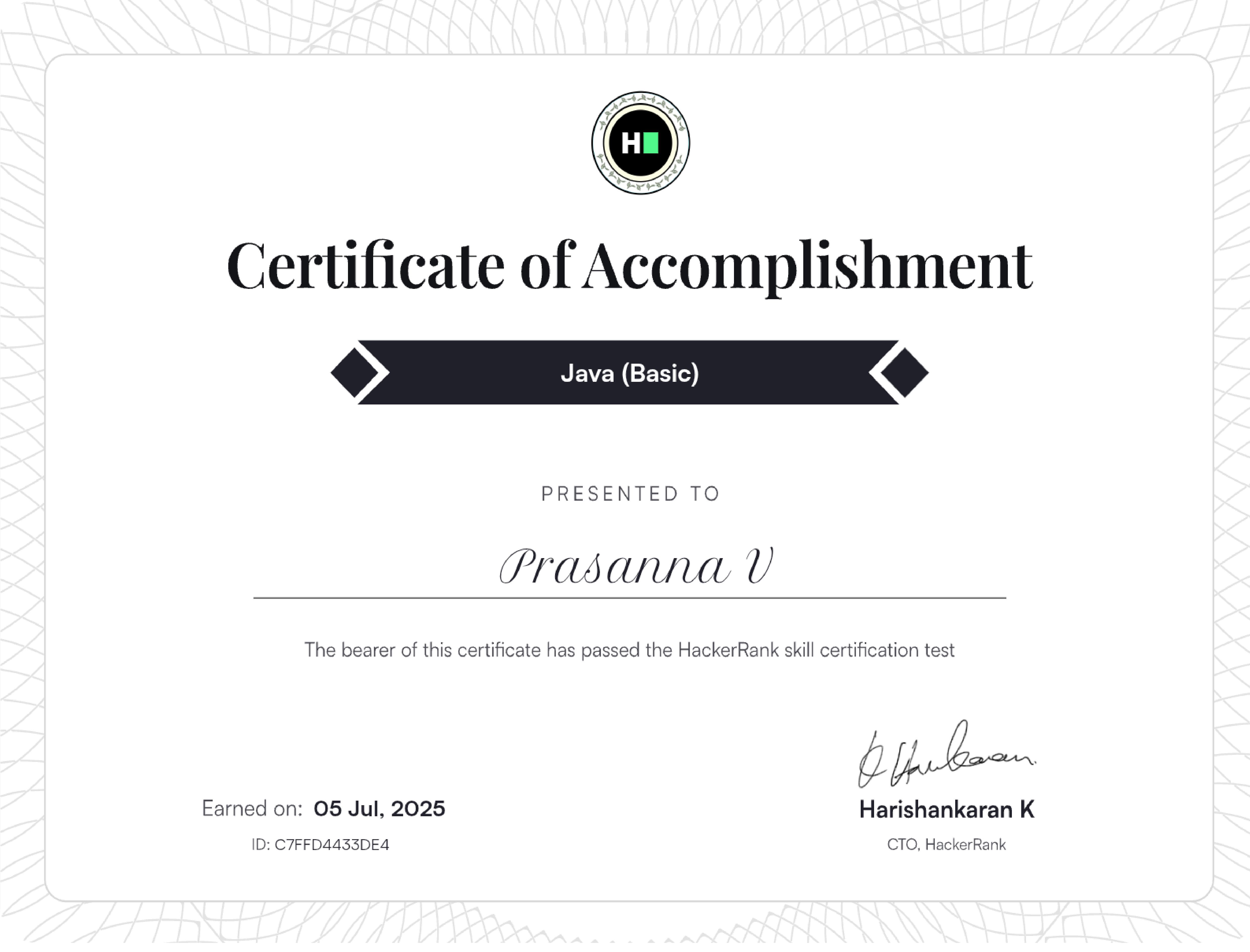 Java Basic Certificate